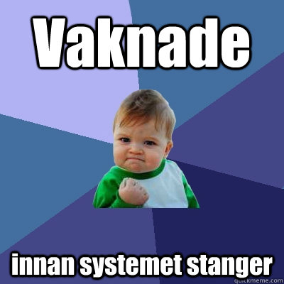 Vaknade innan systemet stanger  Success Kid