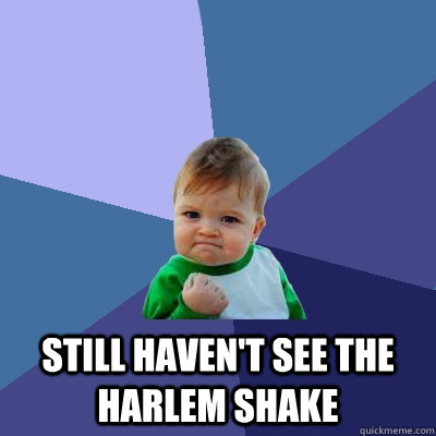  Still haven't see the harlem shake  Success Kid