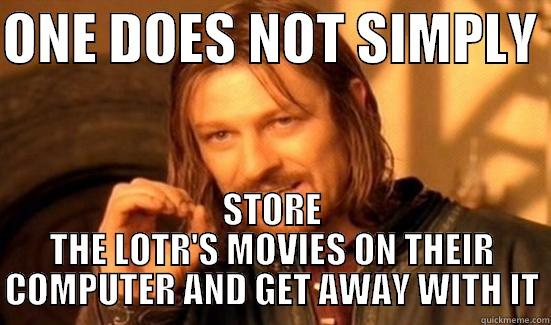 ONE DOES NOT SIMPLY  STORE THE LOTR'S MOVIES ON THEIR COMPUTER AND GET AWAY WITH IT Boromir