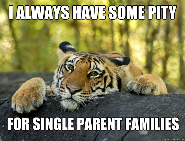 I always have some pity For single parent families  Confession Tiger