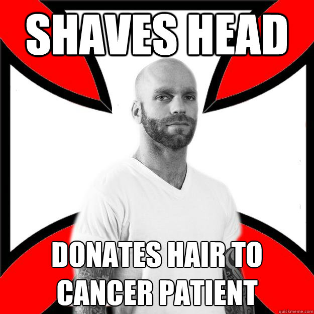 Shaves head Donates hair to cancer patient - Shaves head Donates hair to cancer patient  Skinhead with a Heart of Gold
