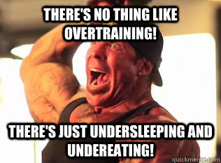 There's no thing like overtraining! There's just undersleeping and undereating!  Rich Piana