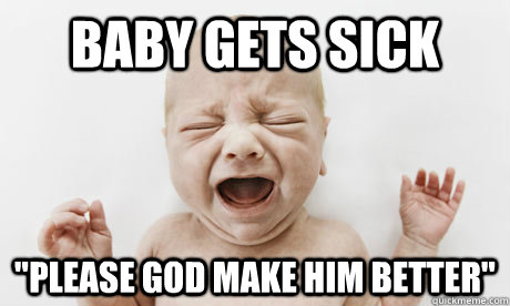 Baby gets sick 