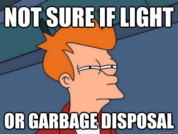 not sure if light or garbage disposal  Futurama Fry