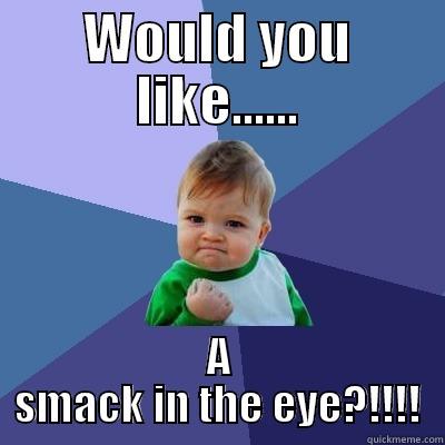 WOULD YOU LIKE...... A SMACK IN THE EYE?!!!! Success Kid