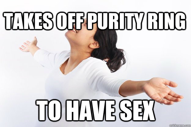 Takes off purity ring to have sex  