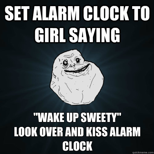 set alarm clock to girl saying 