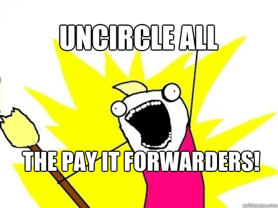 uncircle ALL the pay it forwarders!  X All The Things