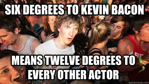 six degrees to kevin bacon means twelve degrees to every other actor - six degrees to kevin bacon means twelve degrees to every other actor  Sudden Clarity Clarence