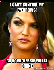 I can't control my eyebrows! Go Home Tierra! You're Drunk  