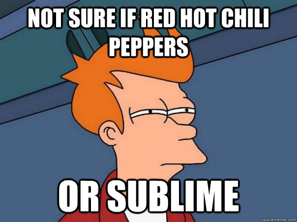 not sure if red hot chili peppers or sublime  Futurama Fry