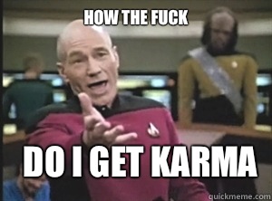 HOW THE FUCK DO I GET KARMA  Annoyed Picard