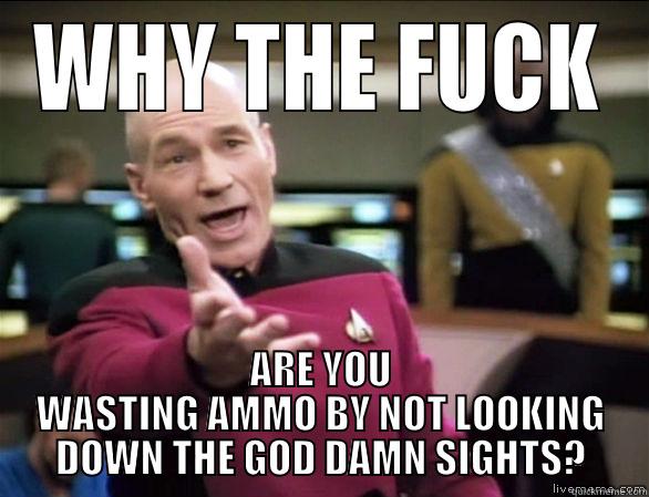 WHY THE FUCK ARE YOU WASTING AMMO BY NOT LOOKING DOWN THE GOD DAMN SIGHTS? Annoyed Picard HD