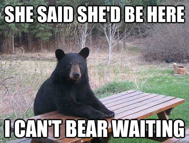 she said she'd be here i can't bear waiting  
