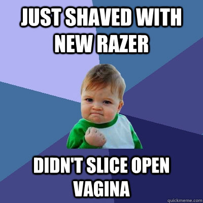 Just shaved with new razer didn't slice open vagina - Just shaved with new razer didn't slice open vagina  Success Kid