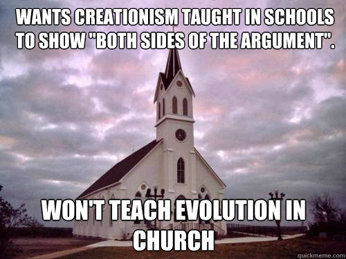Wants creationism taught in schools to show 