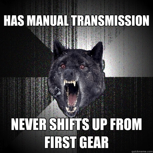 has manual transmission never shifts up from first gear  Insanity Wolf