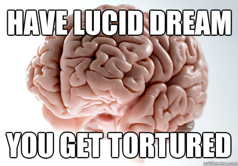 HAVE lucid dream You get tortured  Scumbag Brain