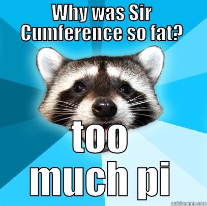 sir cumference - WHY WAS SIR CUMFERENCE SO FAT? TOO MUCH PI Lame Pun Coon