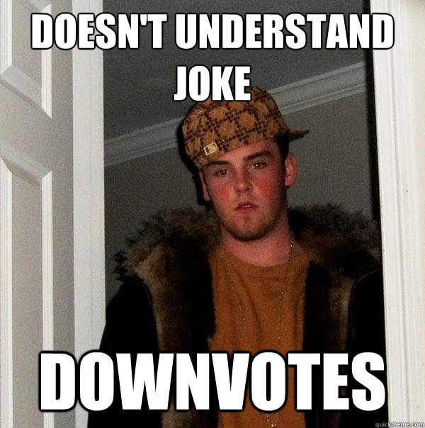 Doesn't understand joke Downvotes  Scumbag Steve