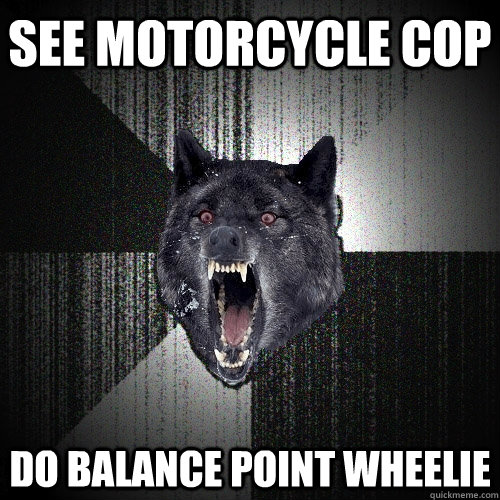 See motorcycle cop DO BALANCE POINT WHEELIE  Insanity Wolf