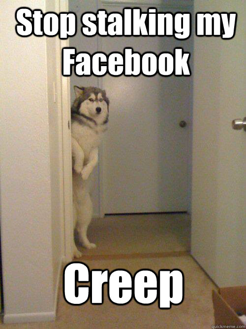 Creep Stop stalking my Facebook  Soon Dog