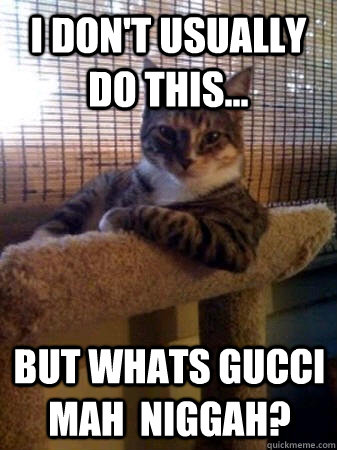 I don't usually do this... but whats gucci mah  Niggah?  The Most Interesting Cat in the World