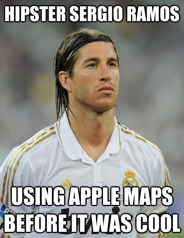 Hipster Sergio Ramos Using Apple Maps before it was Cool  