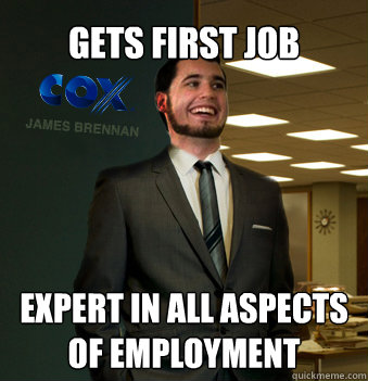 GETS FIRST JOB EXPERT IN ALL ASPECTS OF EMPLOYMENT   