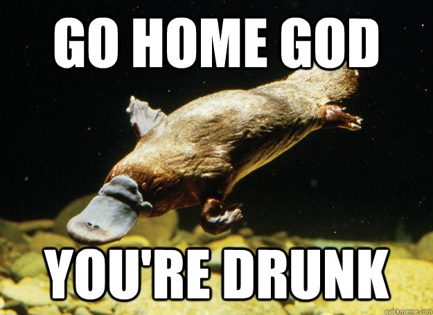 go home god you're drunk  