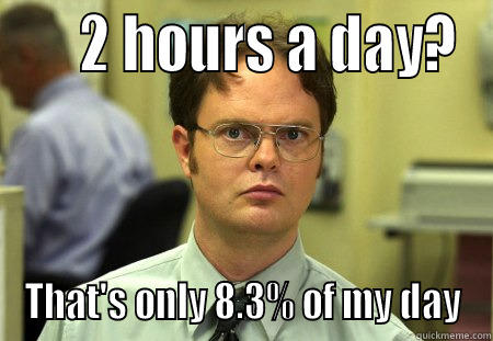      2 HOURS A DAY? THAT'S ONLY 8.3% OF MY DAY Schrute