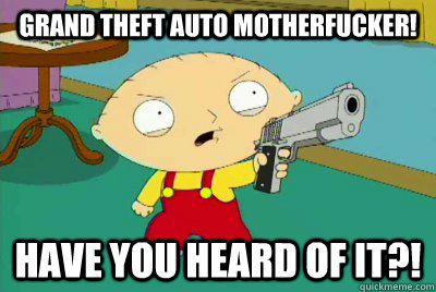 Grand theft auto motherfucker! Have you heard of it?!  