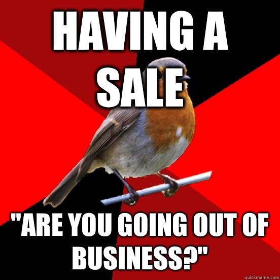 Having a sale 