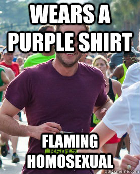WEARS A PURPLE SHIRT FLAMING HOMOSEXUAL  Ridiculously photogenic guy