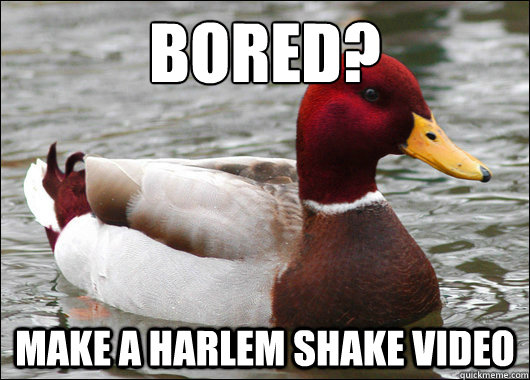 Bored?
 Make a Harlem Shake video  Malicious Advice Mallard