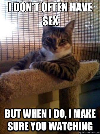i don't often have sex but when i do, i make sure you watching  The Most Interesting Cat in the World