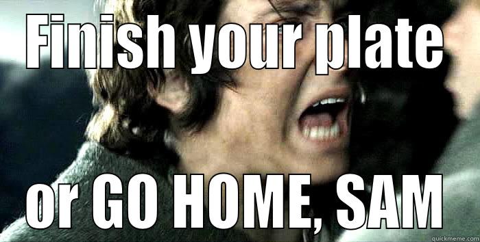 FINISH YOUR PLATE OR GO HOME, SAM Misc