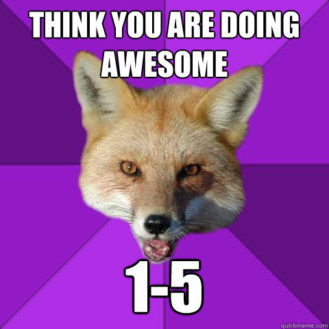 Think you are doing awesome 1-5  Forensics Fox