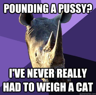 POUNDING A PUSSY? I'VE NEVER REALLY HAD TO WEIGH A CAT  Sexually Oblivious Rhino