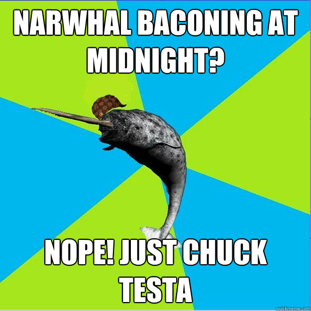 narwhal baconing at midnight? nope! Just Chuck testa - narwhal baconing at midnight? nope! Just Chuck testa  Scumbag narwhal