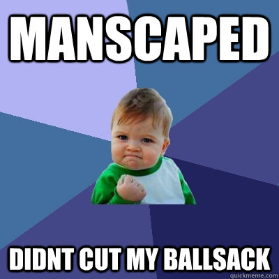 manscaped didnt cut my ballsack  Success Kid