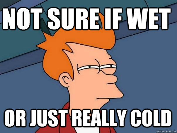 Not sure if wet Or just really cold  Futurama Fry