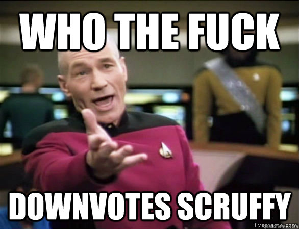Who the fuck downvotes scruffy  Annoyed Picard HD