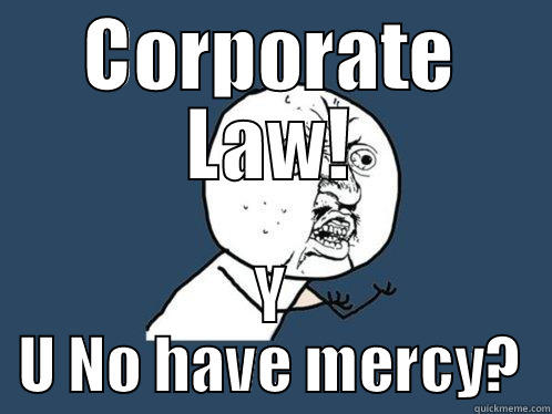 CORPORATE LAW! Y U NO HAVE MERCY? Y U No