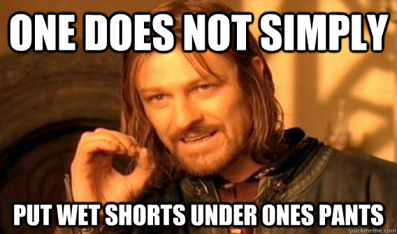 One does not simply  Put wet shorts under ones pants  One does not simply beat skyrim