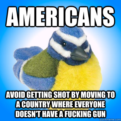 Americans Avoid getting shot by moving to a country where everyone doesn't have a fucking gun  Top Tip Tit