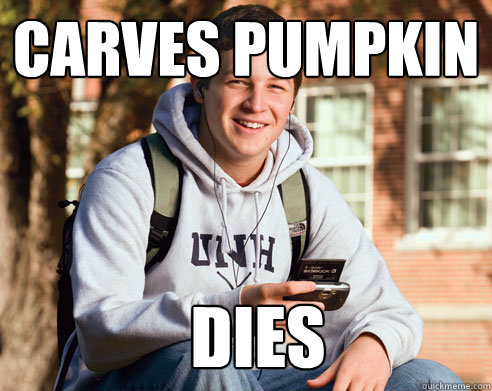 Carves Pumpkin Dies  College Freshman