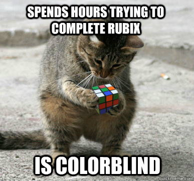 spends hours trying to complete rubix is colorblind - spends hours trying to complete rubix is colorblind  Illogical Rubix