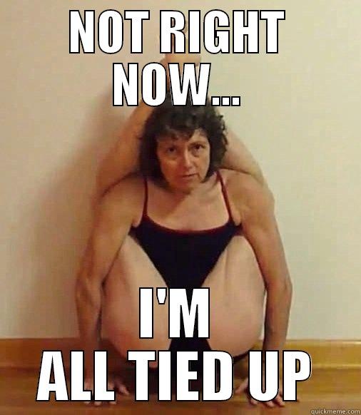 NOT RIGHT NOW... I'M ALL TIED UP Misc