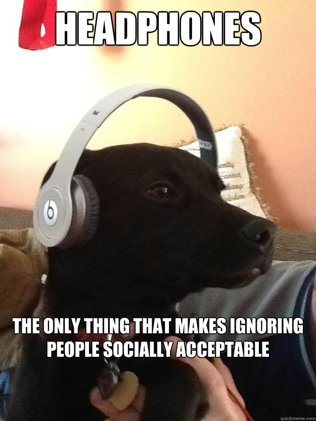Headphones The only thing that makes ignoring people socially acceptable     